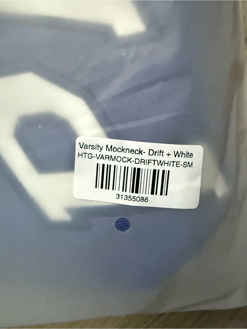 NIB PARKE Heritage Drift White Varsity Mockneck Size S/M - Picture 3 of 7